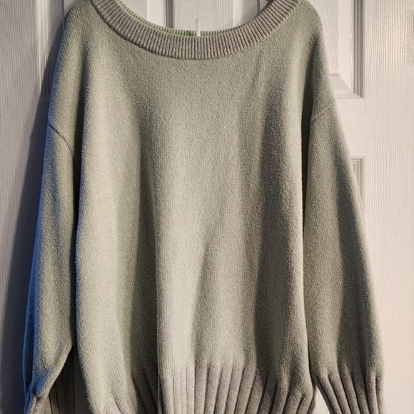 Free People Lime grey combo  Oversized pullover Sweater - Picture 3 of 8